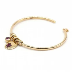 Bracelet or jaune, diamants et rubis
