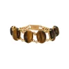 Bracelet or jaune et œil de tigre