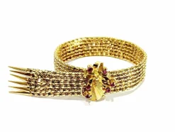 Bracelet or jaune et rubis