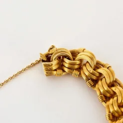 Bracelet or jaune godronné