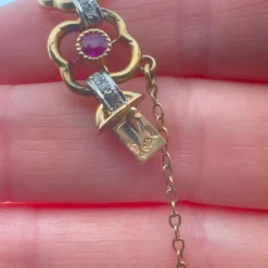 Bracelet Or Jaune 18k Rubis & Diamants