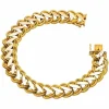Bracelet Or jaune Maille brossée et brillante
