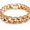 Bracelet or jaune maillons carrés