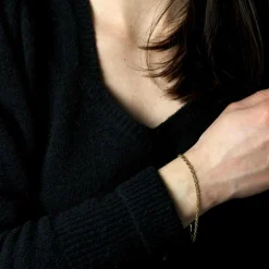 Bracelet or jaune maillons torsadés