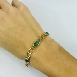 Bracelet Or Jaune Malachite