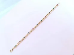 Bracelet or jaune émeraudes rubis saphirs