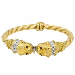 Bracelet Or jaune, Or blanc Diamant, Rubis