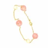 Bracelet Or Jaune Perle et Rhodochrosite