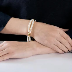 Bracelet or jaune perles baroques