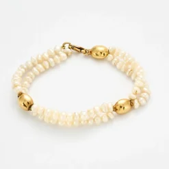 Bracelet or jaune perles baroques