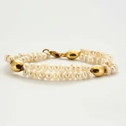 Bracelet or jaune perles baroques