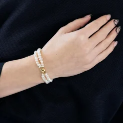 Bracelet or jaune perles baroques