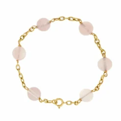 Bracelet Or jaune Quartz rose
