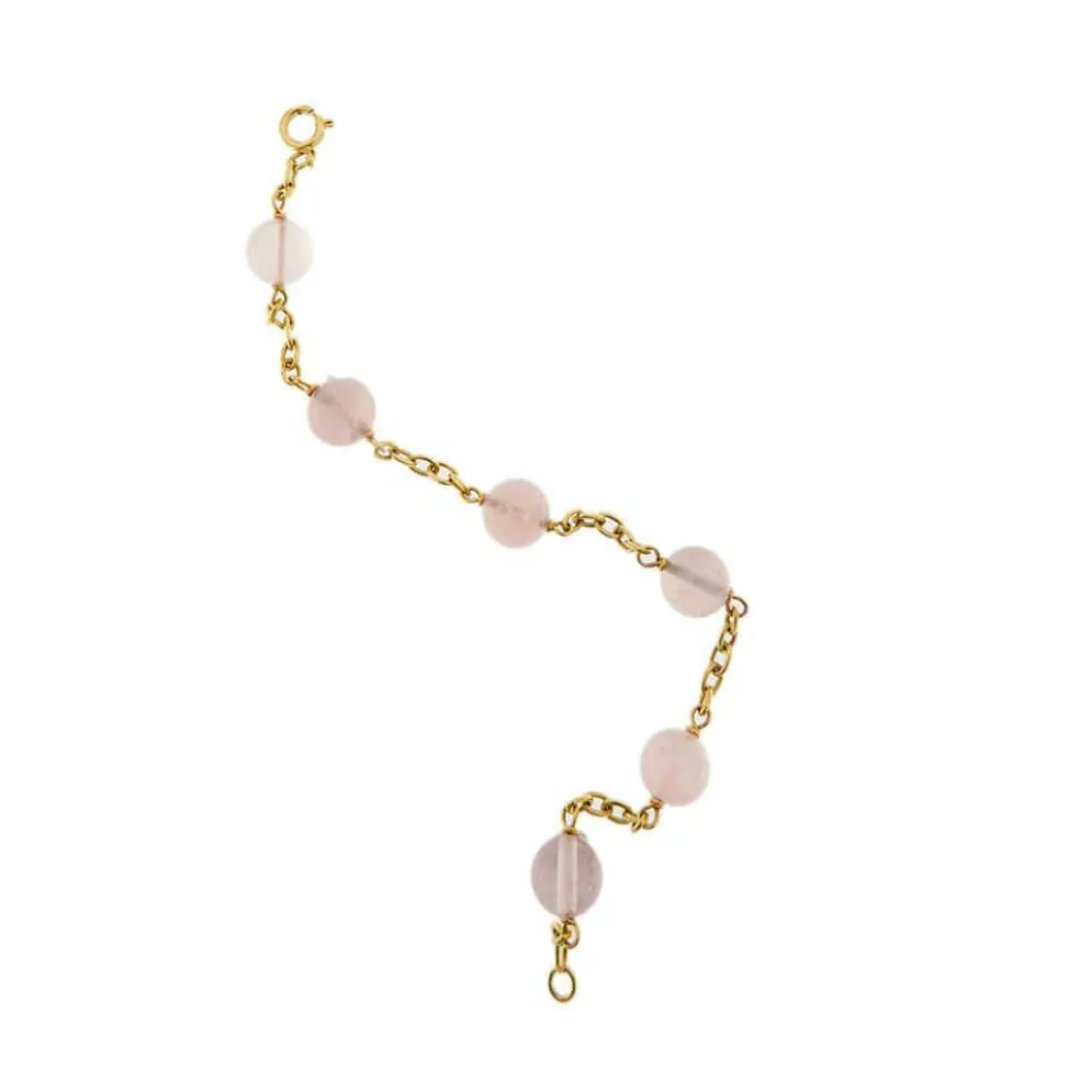 Bracelet Or jaune Quartz rose
