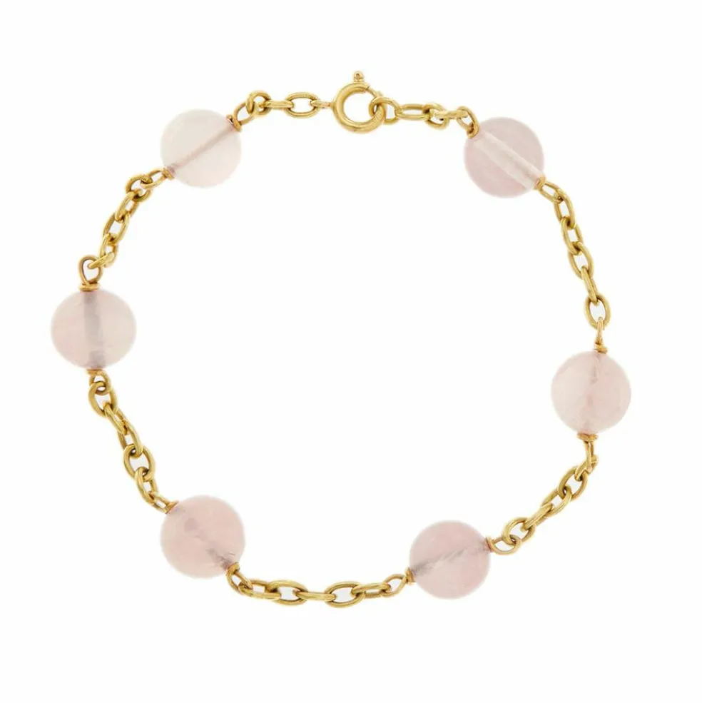 Bracelet Or jaune Quartz rose