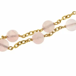 Bracelet Or jaune Quartz rose