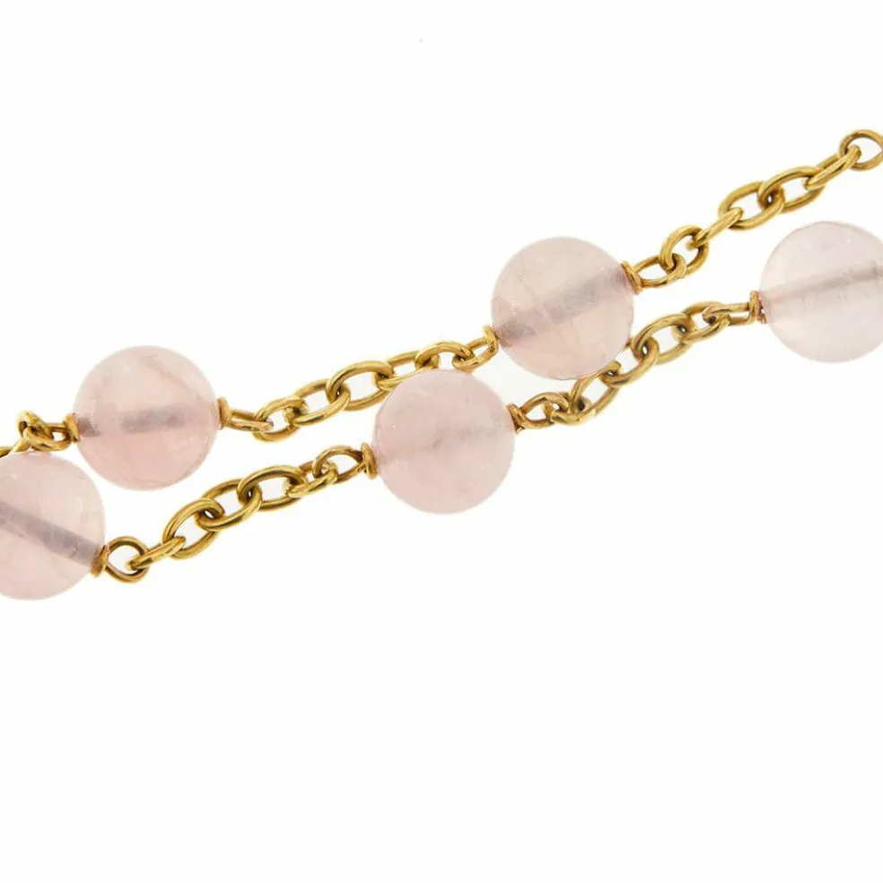 Bracelet Or jaune Quartz rose