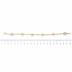 Bracelet Or jaune Quartz rose