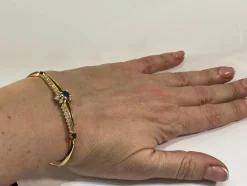 Bracelet or jaune saphir diamants