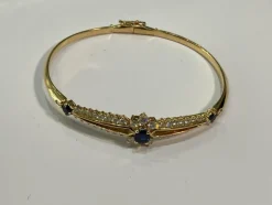 Bracelet or jaune saphir diamants