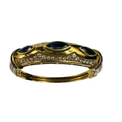 Bracelet Or Jaune Saphirs Diamants