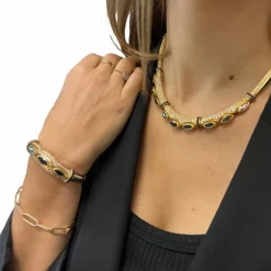 Bracelet Or Jaune Saphirs Diamants