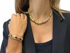 Bracelet Or Jaune Saphirs Diamants