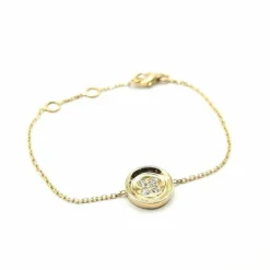 Bracelet or jaune serti de diamants signé Ely Bela