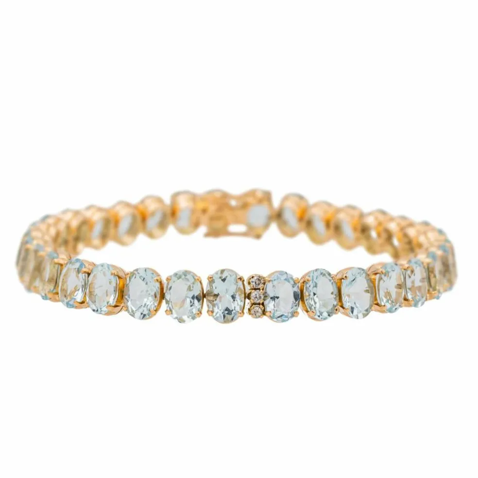 Bracelet Or rose Aigue Marine