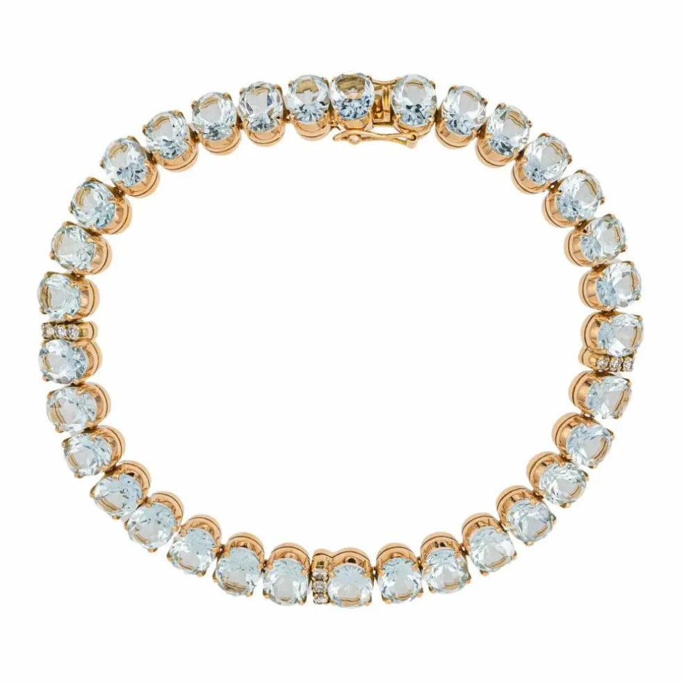 Bracelet Or rose Aigue Marine