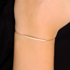 Bracelet or rose barrette diamants