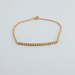 Bracelet or rose barrette de diamants