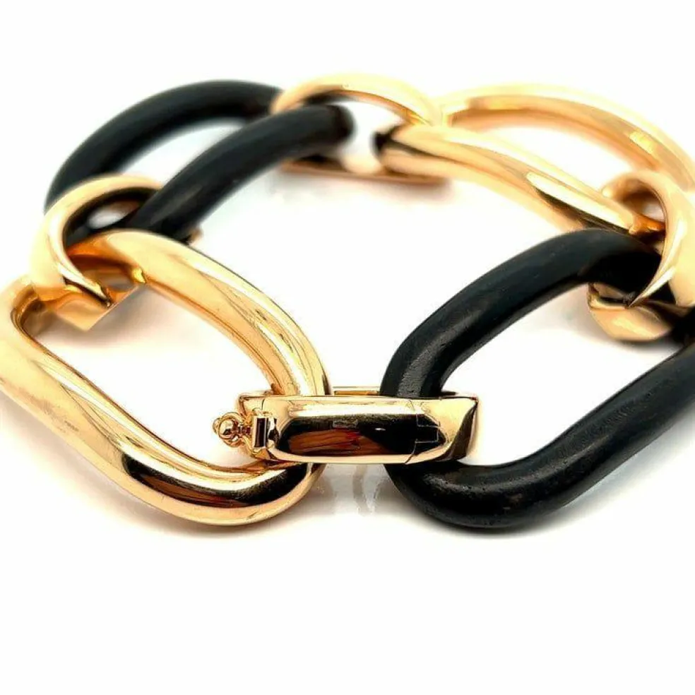 Bracelet Or rose Bois d'ébène