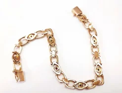 Bracelet or rose diamants et rubis
