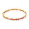 Bracelet or rose et saphirs multicolores