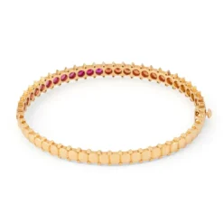 Bracelet or rose et saphirs multicolores