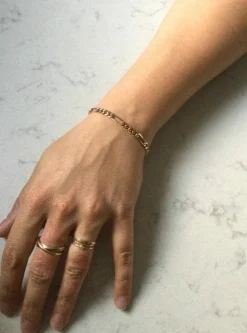 Bracelet Or Rose maille Figaro