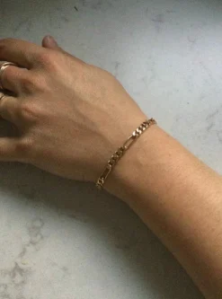 Bracelet Or Rose maille Figaro