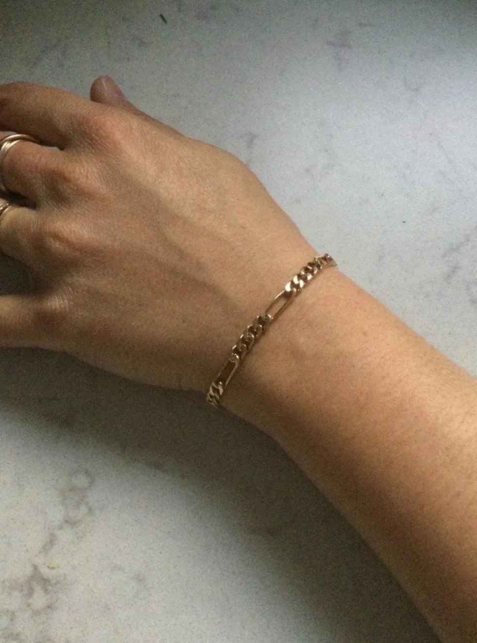 Bracelet Or Rose maille Figaro