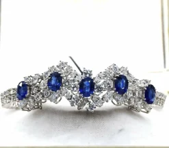 Bracelet or saphirs diamants