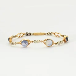 Bracelet or saphirs et diamants