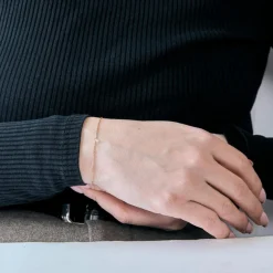 BRACELET OU DIAMANT ROSE 0,10ct