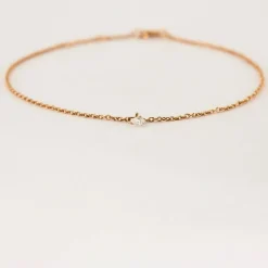 BRACELET OU DIAMANT ROSE 0,10ct