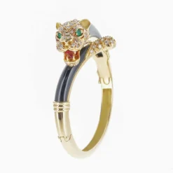 Bracelet Panthère Or Jaune Diamants et Onyx