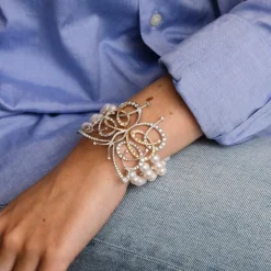 Bracelet Papillon Perles Akoya Diamants