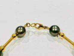 Bracelet perles de Tahiti/ or jaune