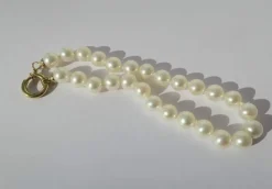 Bracelet perles, fermoir anneau marin