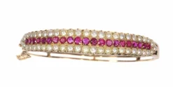 Bracelet, perles naturelles et rubis