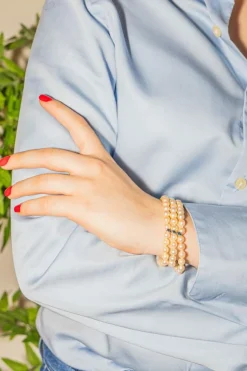 Bracelet Perles Or blanc Perle