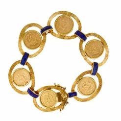 Bracelet pièce émaillée